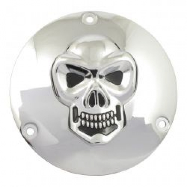 Skull derby cover 5-hole. Chrome